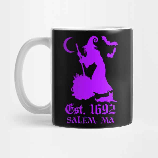 Salem Massachusetts Est. 1692 - Halloween Witch (PURPLE) by Occult Designs